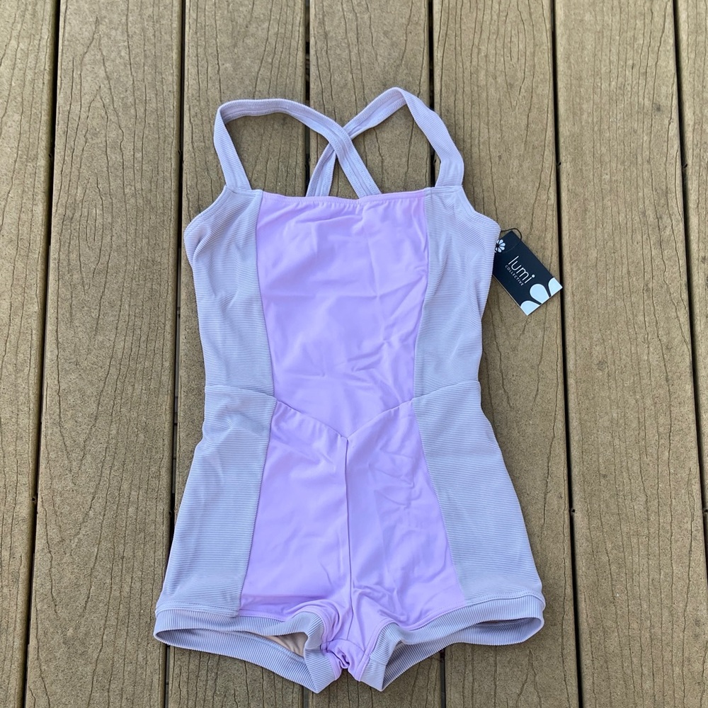 Lumi Collective Women’s Dance Leotard Biketard Light Purple Size Medium